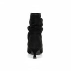 Capone Evelyn Pointed Toe Suede Look Women Sued Black Ankle Boot