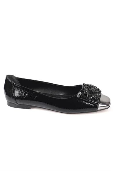 Capone Adriana 058 Women Platinum Cristal Embellished Ballet Flats