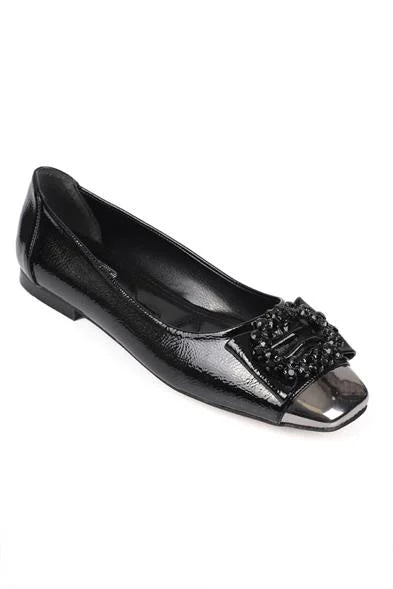 Capone Adriana 058 Women Platinum Cristal Embellished Ballet Flats