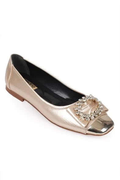 Capone Adriana 058 Women Platinum Cristal Embellished Ballet Flats
