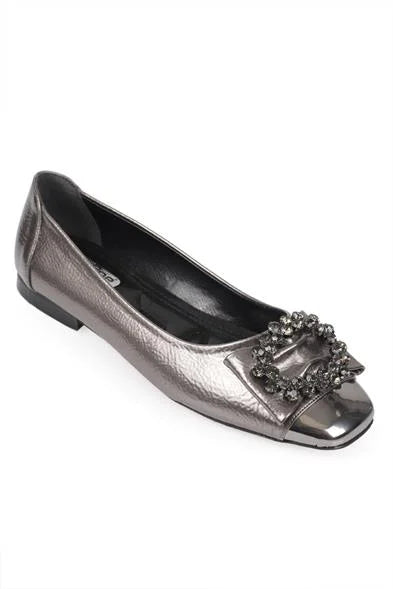 Capone Adriana 058 Women Platinum Cristal Embellished Ballet Flats