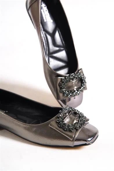 Capone Adriana 058 Women Platinum Cristal Embellished Ballet Flats