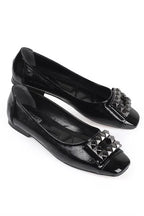 Capone Agata 070 Women Black Metalic Bouckle Ballet Flats