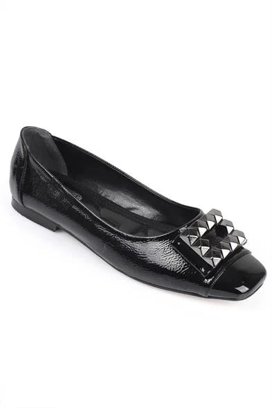 Capone Agata 070 Women Black Metalic Bouckle Ballet Flats