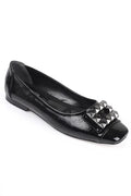 Capone Agata 070 Women Black Metalic Bouckle Ballet Flats