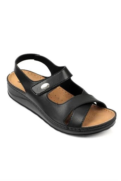 Capone Cecil 107090 Women Black Slingback Comfort Anatomical Sandals