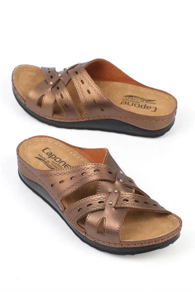 Capone Jaine 107090 Women Copper Slingback Comfort Anatomical Sandals