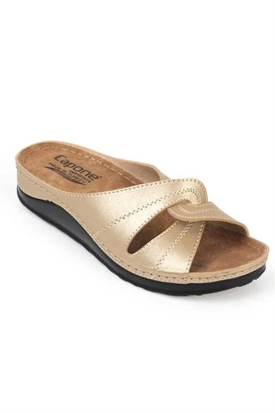 Capone Janel 107090 Ženske zlatne slingback udobne anatomske sandale
