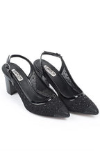 Capone Nona 145 Blok Potpetica Kristalno Ukrašene Slingback Ženske Srebrne Cipele