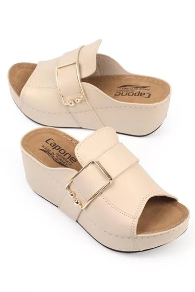 Capone Kacie 612245 Women Beige Slingback Comfort Anatomical Sandals