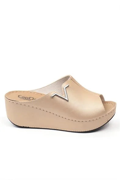 Capone Kailey 6145 Women Gold Platform V Clip Accessory Sandals