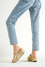 Capone Kailey 6145 Women Gold Platform V Clip Accessory Sandals