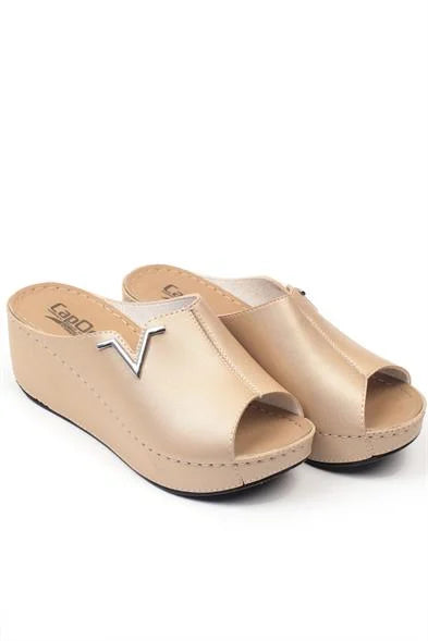 Capone Kailey 6145 Women Gold Platform V Clip Accessory Sandals