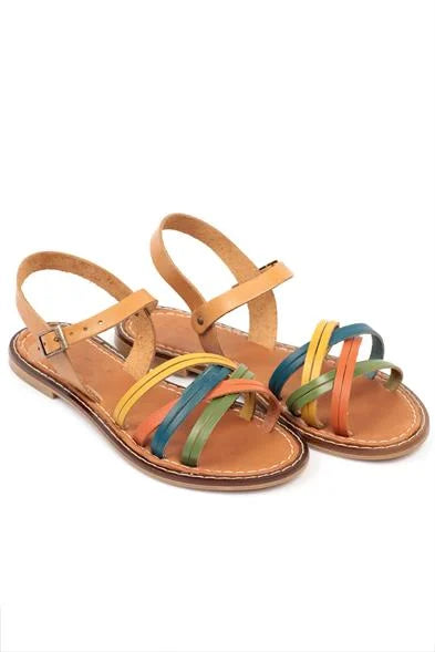 Capone Darya 830 Genuine Leather Women Tan Slingback Sandals