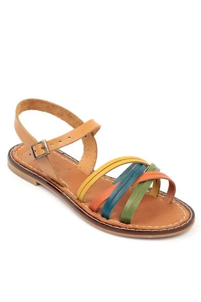 Capone Darya 830 Genuine Leather Women Tan Slingback Sandals