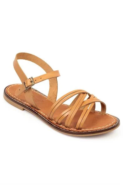 Capone Darya 830 Genuine Leather Women Tan Slingback Sandals