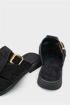 Capone Alanna Suede Look Gladiator Women Sued Black Sandal