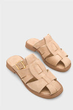 Capone Alanna Suede Look Gladiator Women Sued Black Sandal