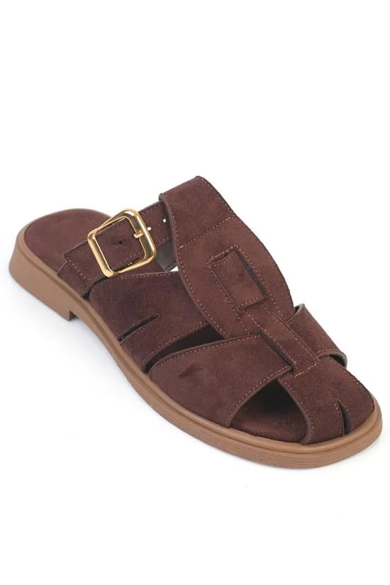 Capone Alanna Suede Look Gladiator Women Sued Black Sandal