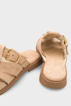 Capone Alanna Suede Look Gladiator Women Sued Black Sandal