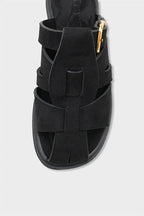 Capone Alanna Suede Look Gladiator Women Sued Black Sandal