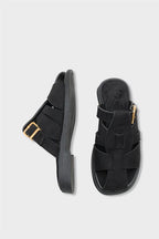 Capone Alanna Suede Look Gladiator Women Sued Black Sandal