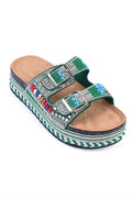 Capone Alyson Crystal Embellishedı Buckled Flat Heeled Woman Sandal