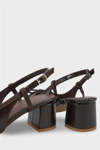 Capone Arielle Round Toe Ankle Strap Mid Heel Bow Detail Women Black Shoe