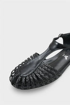 Capone Arleen Woven Low Heel Women Black Ballet Flat