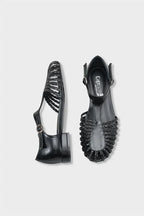 Capone Arleen Woven Low Heel Women Black Ballet Flat