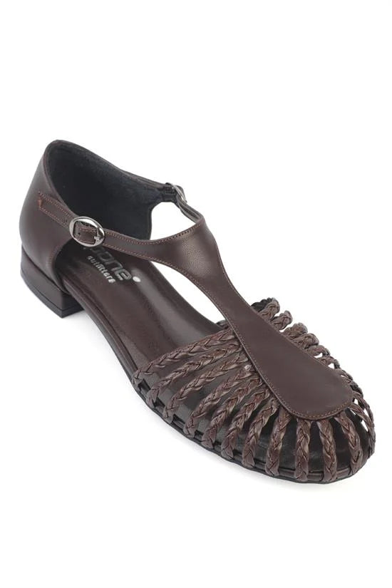 Capone Arleen Woven Low Heel Women Black Ballet Flat