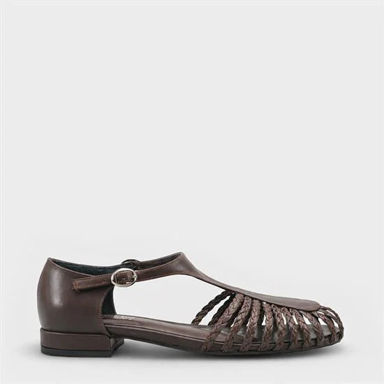 Capone Arleen Woven Low Heel Women Black Ballet Flat