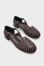 Capone Arleen Woven Low Heel Women Black Ballet Flat
