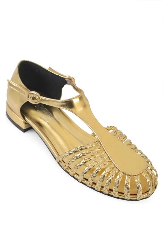 Capone Arleen Woven Low Heel Women Black Ballet Flat