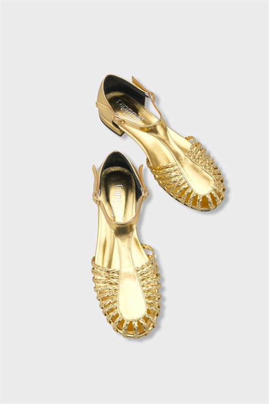 Capone Arleen Woven Low Heel Women Black Ballet Flat