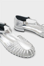 Capone Arleen Woven Low Heel Women Black Ballet Flat