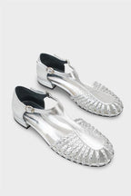 Capone Arleen Woven Low Heel Women Black Ballet Flat