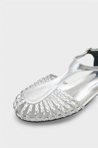 Capone Arleen Woven Low Heel Women Black Ballet Flat