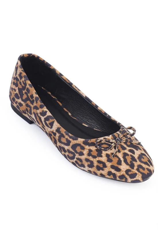 Capone Bloom Genuine Leather Bow Detail Round Toe Women Honey Ballerinas