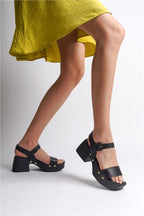 Capone Dulce Blunt Toe Single Band Platform Heel Woman Sandals