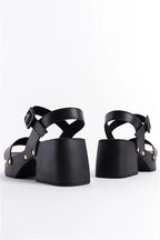 Capone Dulce Blunt Toe Single Band Platform Heel Woman Sandals