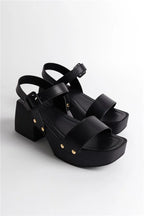 Capone Dulce Blunt Toe Single Band Platform Heel Woman Sandals