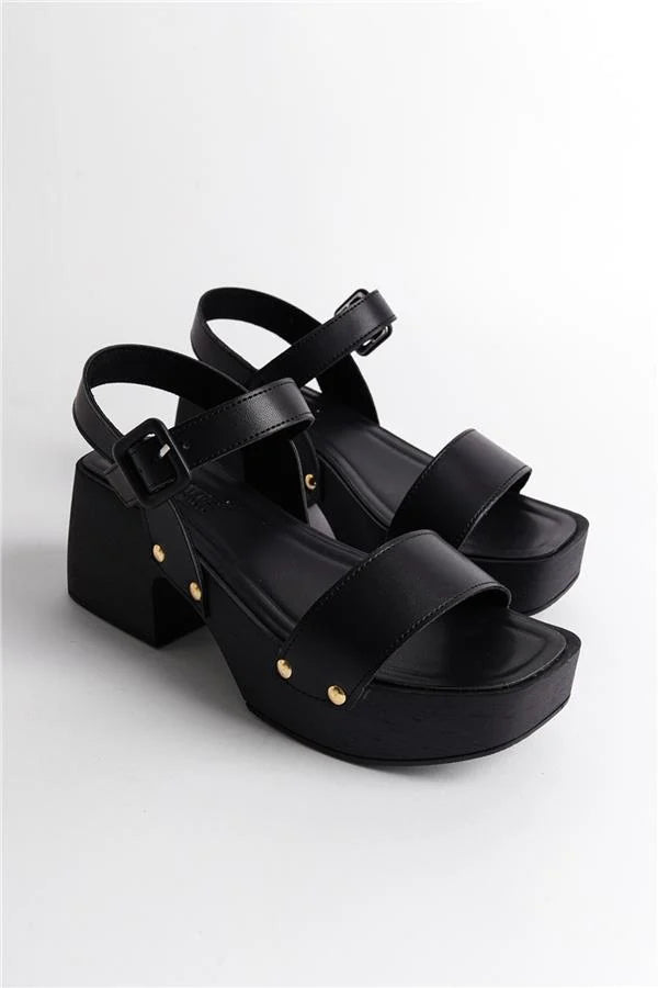 Capone Dulce Blunt Toe Single Band Platform Heel Woman Sandals