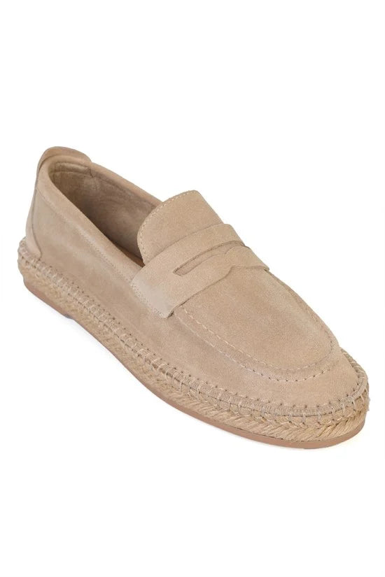 Capone Boris Genuine Leather Suede Espadrille Sole Men Loafer