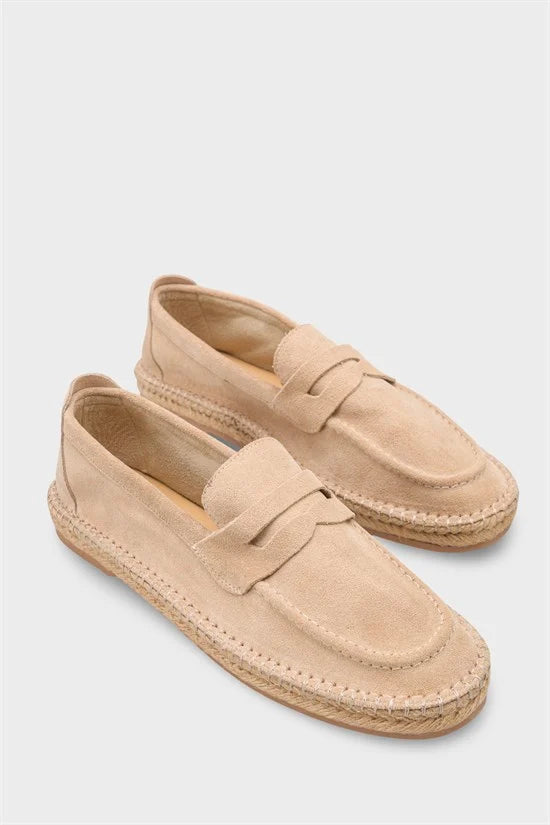 Capone Boris Genuine Leather Suede Espadrille Sole Men Loafer