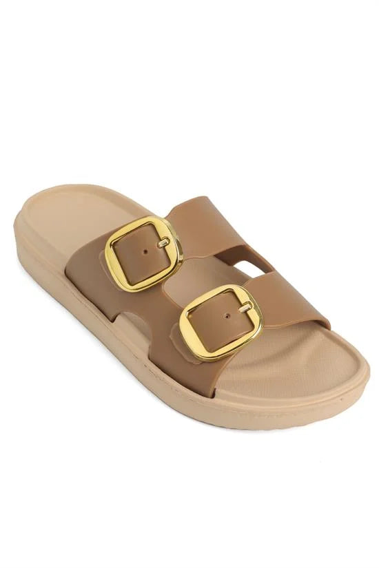 Capone Clarita EVA Double Buckle Women White Sandal