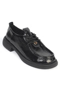 Capone Cork Sole Leather Women Black Loafer