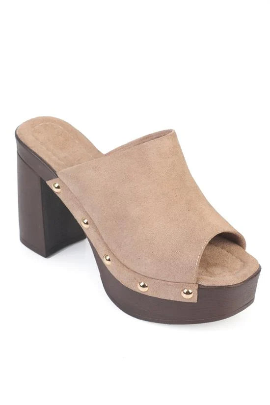 Capone Cornelle Platform Suede Look Single Band Women Sued Black Clog