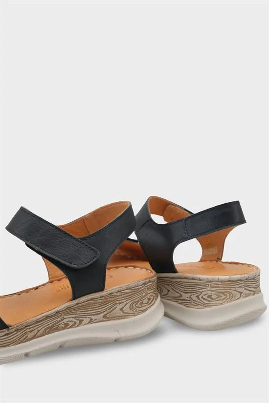 Capone Corrinne Genuine Leather Soft Comfort Women Black Sandal