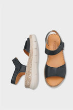 Capone Corrinne Genuine Leather Soft Comfort Women Black Sandal